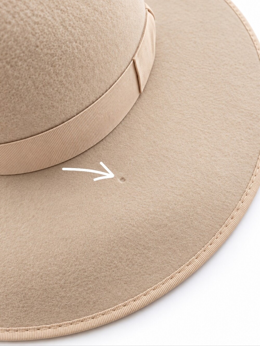 Olive & Pique | 100% Wool Wide Brim Fedora Hat |  Beige Tan | 22" - Picture 8 of 11